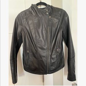 Nordstrom Hinge leather hooded jacket